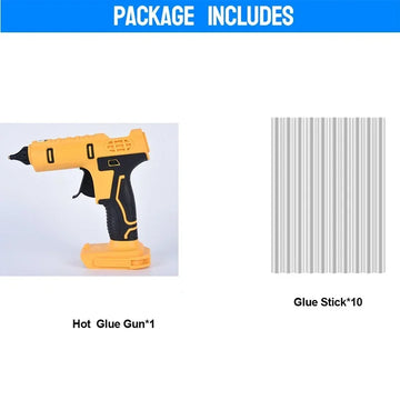 Cordless Electric Handheld Hot Glue Gun Repair Hot Melt Welding Hot Air Gun Anti-scald Nozzle with 10 Sticks for Dewalt Battery Apsilon