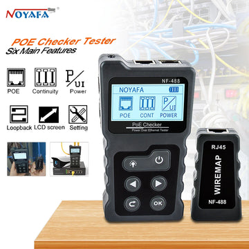 NOYAFA NF-488 LCD Network PoE Checker Over The Ethernet cat5 cat6 Lan Cable Tester Loop Test Tool Apsilon