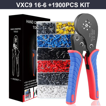 Tubular Terminal Crimper Kit 0.08-16mm² /0.25-10mm² HSC8 6-4/6-6/16-6 Electrical Crimping Pliers Clamp Sets Wire Tips Hand Tools Apsilon