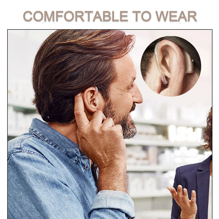 2024 Best Digital Hearing Aid BTE Adjustable Tone Sound Amplifier Portable Deaf Elderly digital Hearing Aids