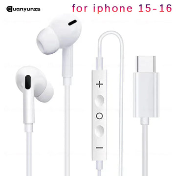 Wired Earphones Type c Earbuds for Apple Lightning Headphones with Line Iphone 5 6 8 7 Plus X XS MAX XR 10 11 12 13 14 Pro 15 16 Apsilon