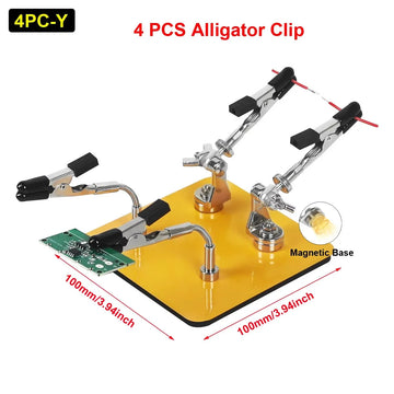 NEWACALOX Mini Welding Workbench Soldering Third Helping Hand  Magnetic Flex Arm Custom Alligator Clips Electronic Repair Tools Apsilon