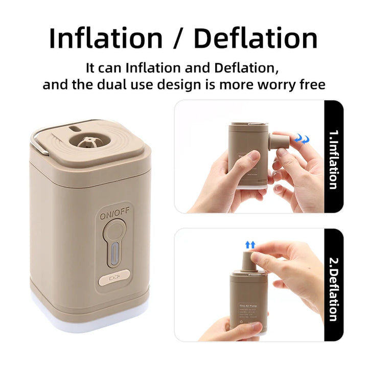 Electric Air Pump Portable Wireless Air Compressor Inflator/Deflator Pumps for Inflatable Cushions Air Beds Boat Swimming Ring Apsilon