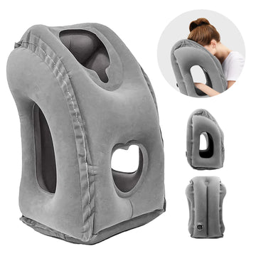 1pc Inflatable Travel Pillow, Airplane Pillow With Patented Valve Design, Travel Accessories With Neck And Head Support, Travel Apsilon