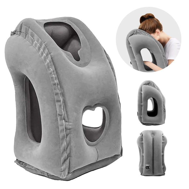 1pc Inflatable Travel Pillow, Airplane Pillow With Patented Valve Design, Travel Accessories With Neck And Head Support, Travel Apsilon