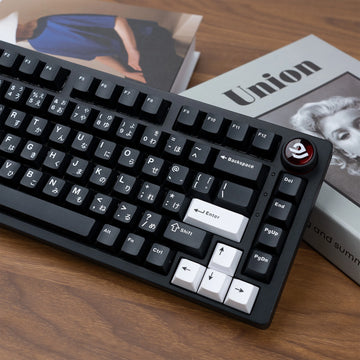 XVX Cherry Profile Keycaps Japanese Layout JIS Black PBT Keycap Not Shine Through Mechanical Keyboard Double Shot Keycap 153 Key Apsilon
