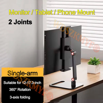 Portable Monitor Stand for 12”- 17.3" 360° Adjustable Swivel Bracket Tablet Holder Compatible with Tablet Desktop Clamp Stand Apsilon