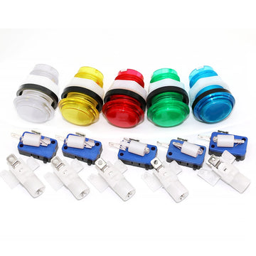 Game Player DIY SANWA Arcade Kit for PC Raspberry Pi with LED Push Button American Style Joystick USB Encoder Cable Mame Pandora Apsilon