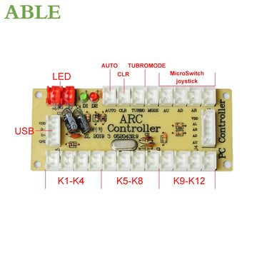 Arcade 2 Player Zero Delay Kit Mando Arcade Usb Encoder To Pc Rasberry Pi Happ Push Button Joystick Usb Arcade Cabinet Apsilon