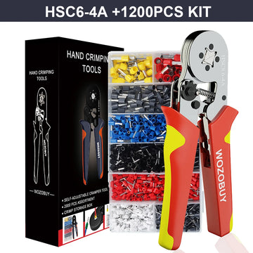 Tubular Terminal Crimper Kit 0.08-16mm² /0.25-10mm² HSC8 6-4/6-6/16-6 Electrical Crimping Pliers Clamp Sets Wire Tips Hand Tools Apsilon