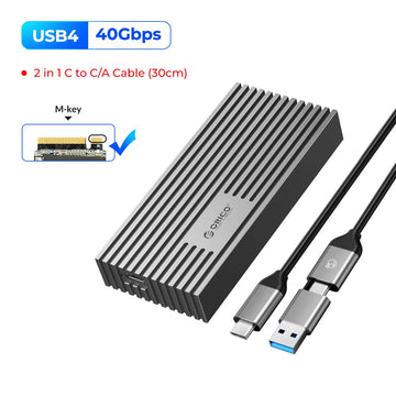ORICO NVMe M.2 SSD Enclosure USB4 40Gbps PCIe3.0x4 20Gbps 10Gbps M.2 External Case Compatible with Thunderbolt 3/4 USB3.2/3.1 Apsilon