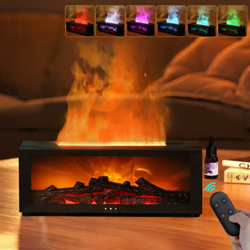 Air Aroma Humidifier Essential Oils Humidifier Flame Fragrance Diffuser Home Aromatherapy Diffuser With LED Light Remote Control Apsilon