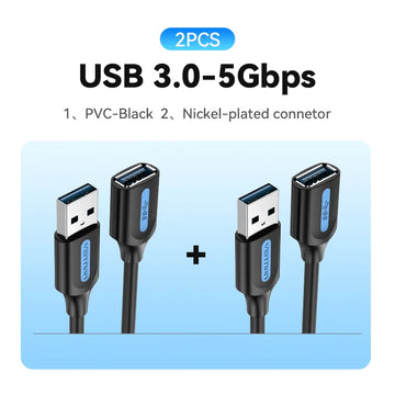 Vention USB 3.0 Extension Cable USB 3.0 2.0 Cable Extender Data Cord for PC Smart TV Xbox One SSD Fast Speed USB Cable Extension Apsilon
