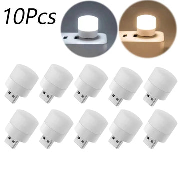 10/1PCS USB Night Light Mini LED Night Light USB Plug Lamp Power Bank Charging USB Book Lights Round Reading Eye Protection Lamp Apsilon
