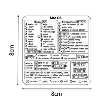 Shortcuts Sticker for Mac OS System 2025 New Shortcut Key Sticker for 13-16" MacBook Pro 13 /Air 13 Windows Word Excel Decal Apsilon