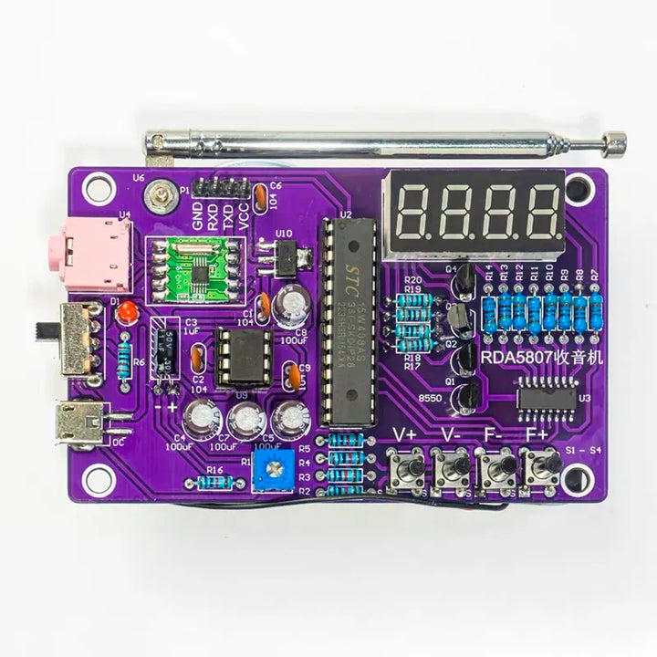 DIY FM Radio Electronic Kit 87-108MHz Adjustable Frequency Digital Display Soldering Project Practice Solder RDA5807S Apsilon