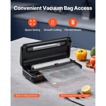 SucceBuy 80Kpa 120W Electric Vacuum Sealer Machine 7-in-1 Wet Food Sealer with Free 10pcs Vacuum Bags for Kitchen Food Storage Apsilon