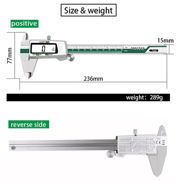 ET50 150mm Stainless Steel Digital Caliper 6-Inch 0.01mm High Precision Fraction/MM/Inch Measure Woodworking Thickness Gauge Apsilon