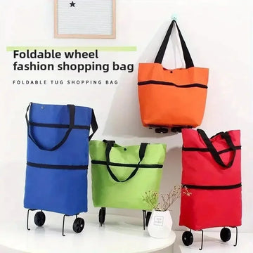 Foldable Portable Shopping Cart with Wheels | Lightweight Backpack-Style Hand Cart for Home Use Apsilon