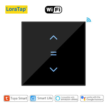 LoraTap Tuya Smart Life WiFi Curtains Blinds Switch Roller Shutters Motor Switch Backlight Style Google Home Alexa Voice Control Apsilon