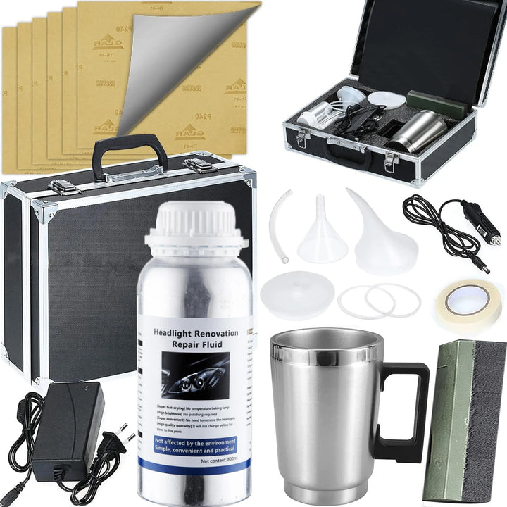 Car Headlight Polishing Restoration Kit Auto Headlight Restorer Repair Set Workshop Tools 500ML Liquid Polymer Evaporator Apsilon