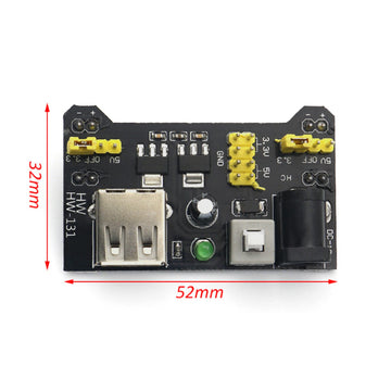 Solderless Breadboard Kit 830 Point 400 Point MB-102 HW-131 Power Module 3.3V 5V 65PCS Jumper Wire Set for Arduino Raspberry Pi Apsilon