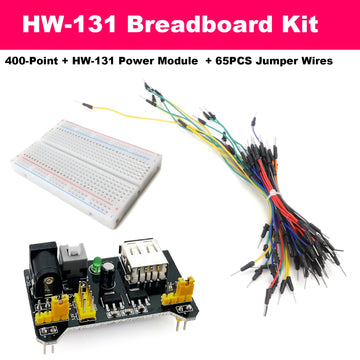 Solderless Breadboard Kit 830 Point 400 Point MB-102 HW-131 Power Module 3.3V 5V 65PCS Jumper Wire Set for Arduino Raspberry Pi Apsilon