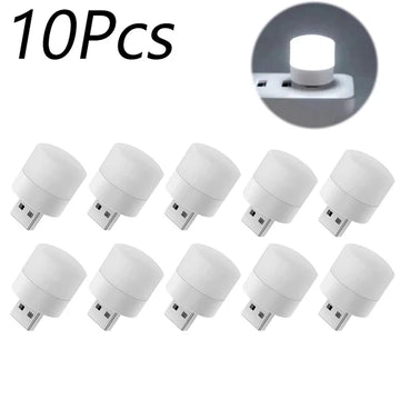 10/1PCS USB Night Light Mini LED Night Light USB Plug Lamp Power Bank Charging USB Book Lights Round Reading Eye Protection Lamp Apsilon