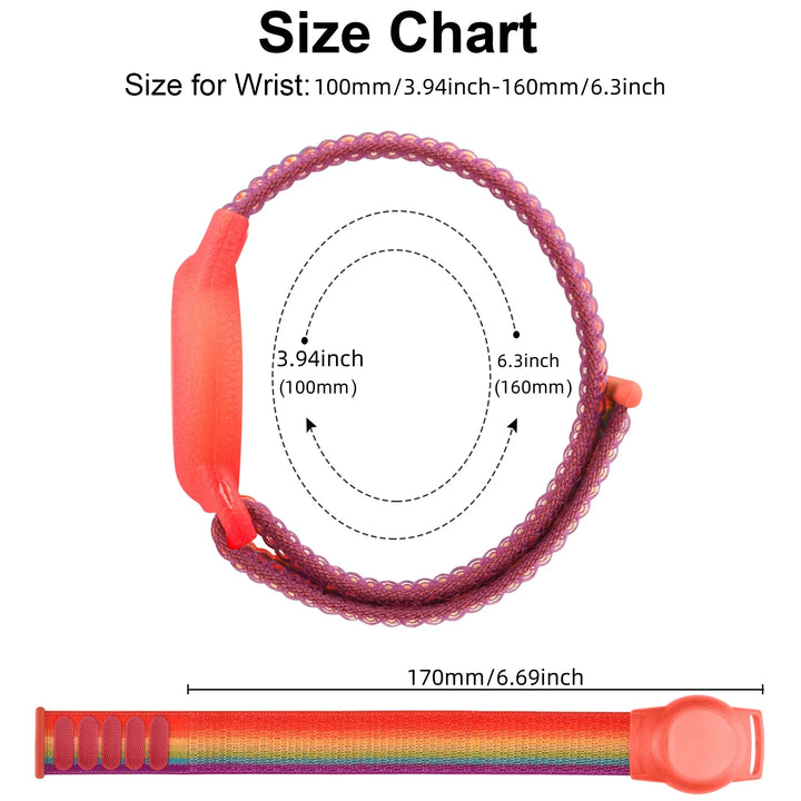 For Apple AirTags Kids Wristband Nylon Strap Anti-Scratch Cover Accessories for Airtag GPS Tracker Holder Watch Strap Bracelet