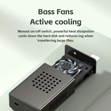 Hagibis 2230 M.2 NVMe SSD Enclosure with Cooling Fan USB 3.2 Gen 2 to NVMe PCI-E M.2 SSD Case for Laptop iPhone 16 Pro 15 iPad Apsilon