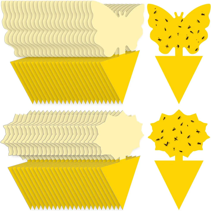 Landisun Fruit Fly Traps Fungus Gnat-Traps for Indoor-Outdoor Yellow Fruit-Fly Sticky-Trap Plants Flying Bug Insects Traps Apsilon