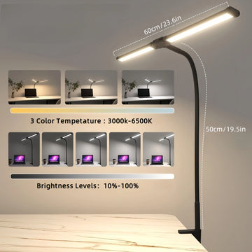 Double Single Head Led Clip Desk Lamp Dimmable Computer Table Lamps Monitor Light Architect Table Lamp for Office Reading Lights Apsilon