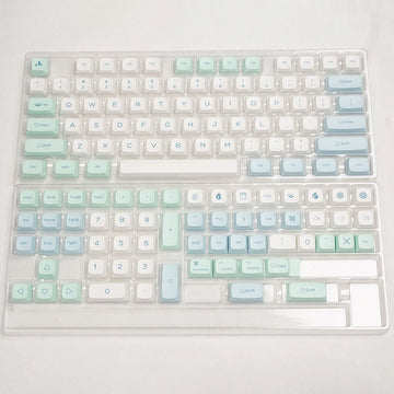 135 keys Ice Crystal Mint Keycaps Profile XDA PBT Dye-Sub Key Cap for Cherry MX Switch DIY Layout Ducky Mechanical Keyboard Cap Apsilon