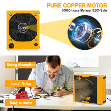 Toolour Solder Fume Extractor Smoke Absorber Remover 12V Soldering Fan DIY Working Fan Fume Extractor for Soldering Repairing Apsilon