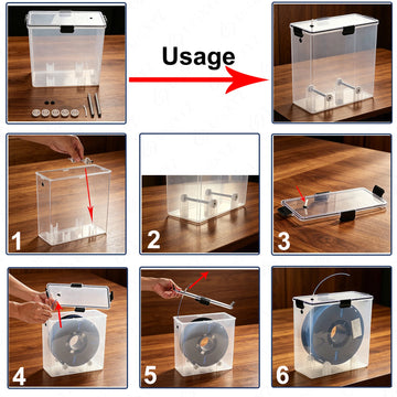 1KG PLA Filament Dry Box with Upgrade Roller Dryer for PETG ABS TPU Dehydrator Sealed Storage Box Filament Spool Holder Apsilon