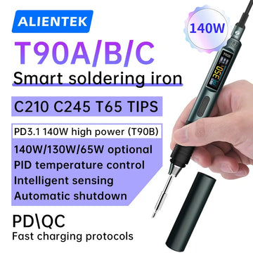 ALIENTEK T90 Smart Soldering Iron PD 140W Adjustable Temperature DC 28V 80-450℃ Welding Solder Station Kit C245 C210 T65 Tools Apsilon