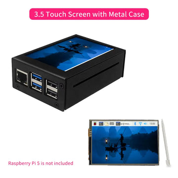3.5 Inch Touch Screen for Raspberry Pi 5 480*320 LCD Display Optional Metal ABS Case Aluminum Active Cooler for Raspberry Pi 5 Apsilon