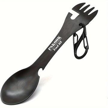 PSKOOK Outdoor Survival Tools 5 in 1 Camping Multi-functional EDC Kit Practical Fork Knife Spoon Bottle/Can Opener Apsilon
