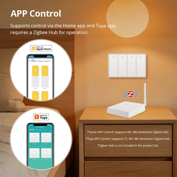 Zemismart Zigbee Push Wall Light Switches Work with Tuya Alexa Google Home Smartthings via hub 1 2 3 4 Gang Neutral Interruptor Apsilon