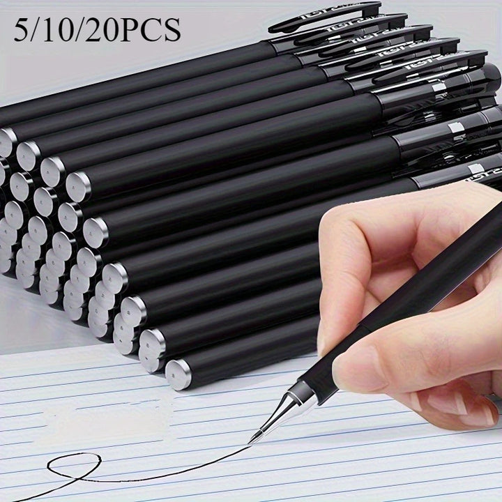 5/10/20pcs Quick-Drying Gel Pens, 0.5mm Fine Tip, Black Ink - Ideal Choice for Office and School clea For school office use only Apsilon