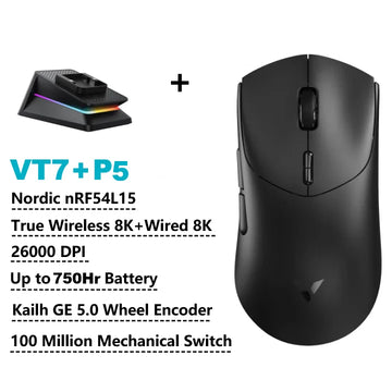 Rapoo VT7 MAX /VT7 Wireless Gaming Mouse True 8K Wireless Polling Rate 53g Lightweight Up to 750Hr Battery Life Apsilon