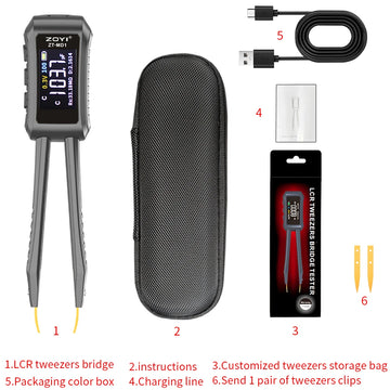 ZOYI ZT-MD1 Digital Smart Tweezer LCR SMD ESR Tester Resistance Capacitance Inductance Continuity Diode Test Measurement Tools Apsilon