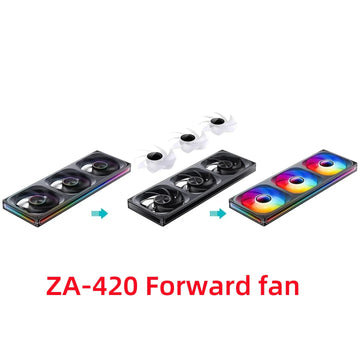 Jonsbo ZA-420/140 Computer Case Fan DIY Exchange 2 Sets Fan Blades  5V ARGB 140mm PWM Reverse Combination Cooling Fan Apsilon
