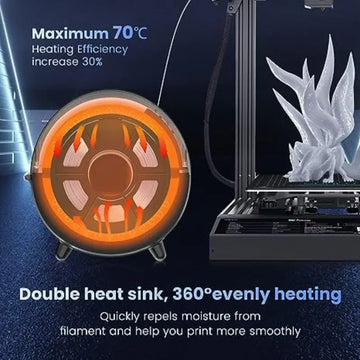 SUNLU S2 3D Printer Filament Dryer Box 70℃ with Humidity Display 4.6" LCD for PLA ABS PA PC 1.75-3.0mm From US/EU/UK/AU Apsilon