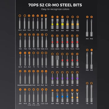 74 In 1 Ratchet Screwdriver Set Magnetic Precision Bit Kit Detachable T Handle Portable Repair Tool for Phone Laptop Computer Eyeglasses Bicycle Electronics DIY Home Maintenance Multi Function Hand Tools Torx Hex Phillips Scr Apsilon