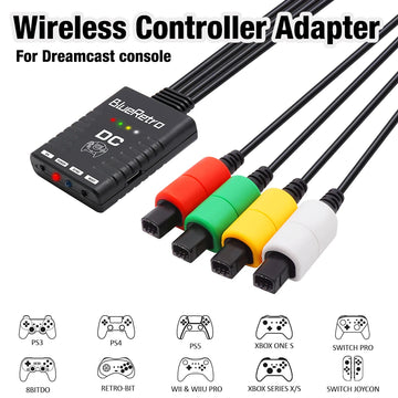 RetroScaler BlueRetro Wireless Controller Adapter For SEGA DreamCast Console to PS3 PS4 PS5 8bitdo Switch Pro WiiU Controller Apsilon