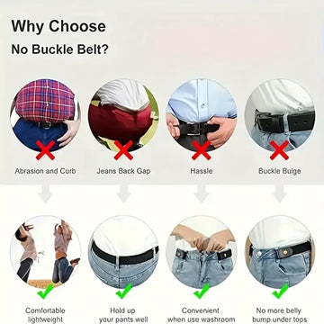 Traceless Invisible Elastic Belt Women's Belt Jeans Pants Men's Elastic Belt Apsilon