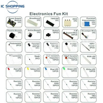 830Pcs DIY Electronics Starter Kit – For Arduino UNO R3, Includes Breadboard, Tie-points, and Electronic Components Apsilon