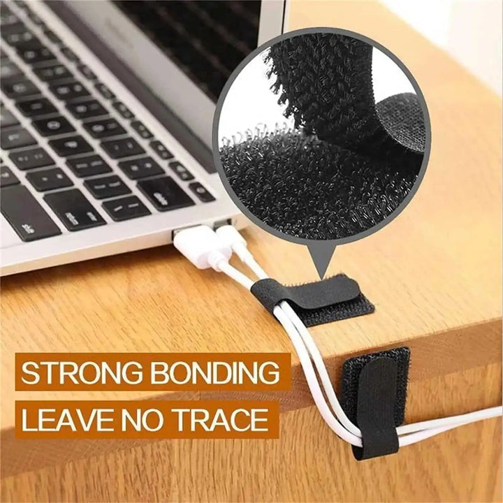 Reusable Cable Ties Fastening Wire Organizer Cord Rope Holder Self Adhesive Adjustable Cord Organizer Straps Desk Management Apsilon