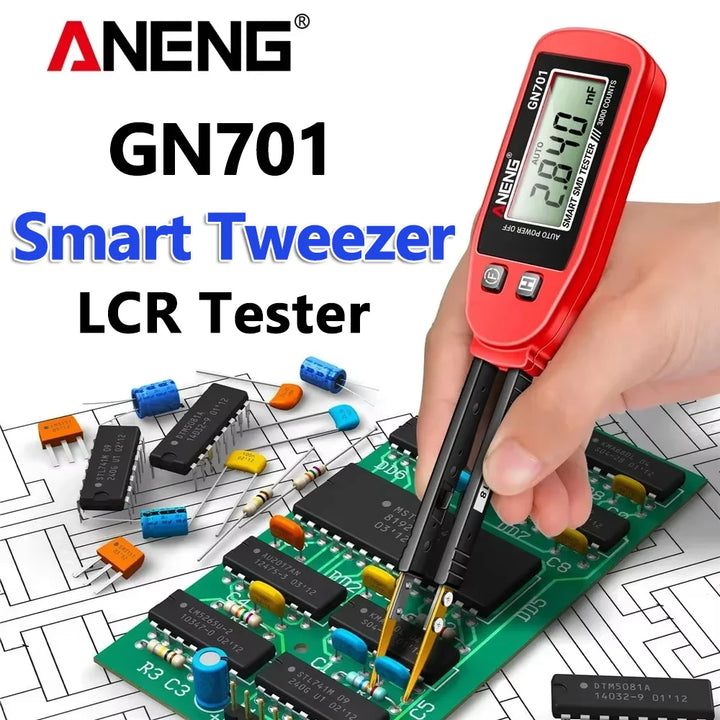ANENG GN701 Smart Bridge Tweezer Digital LCR Meter Resistance Capacitance Inductance Continuity Diode Tester Electrician Repair Apsilon